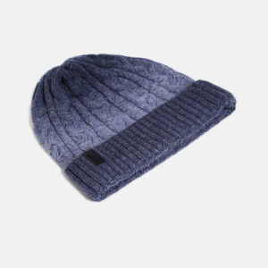 Unisex Grey Self Design Beanie