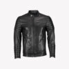 MOTO SNAP COLLAR MEN BIKER LEATHER JACKET